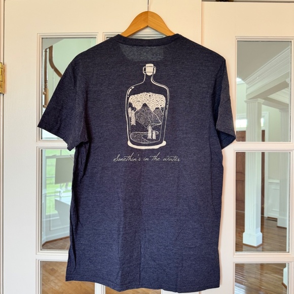 Men's Breckenridge Bourbon Whiskey Colorado Graphic Tee, Navy, Large - Picture 2 of 3